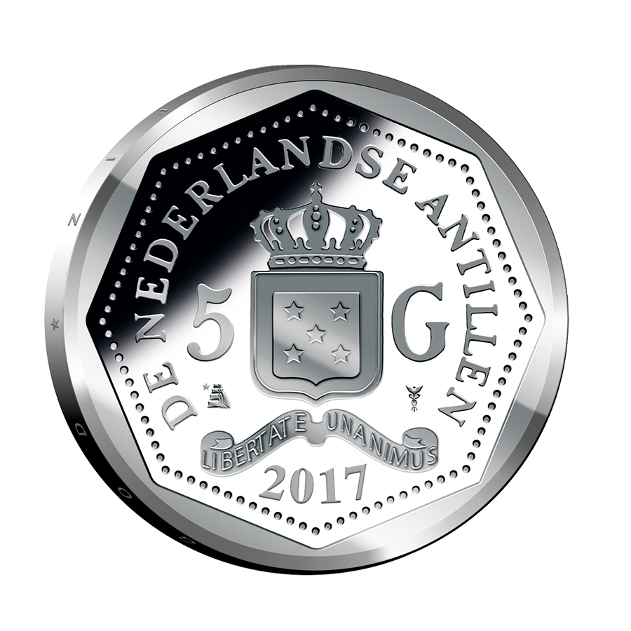 5 Gulden Curaçao en Sint Maarten Koning Willem-Alexander 2017